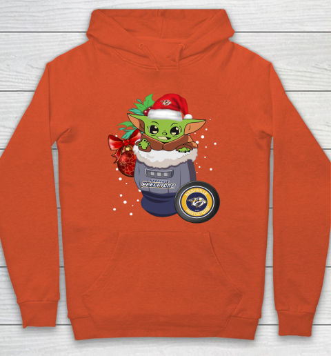 Nashville Predators Christmas Baby Yoda Star Wars Funny Happy NHL Hoodie 5