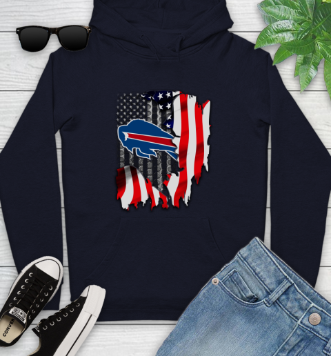 Buffalo Bills NFL Football American Flag Youth Hoodie 3