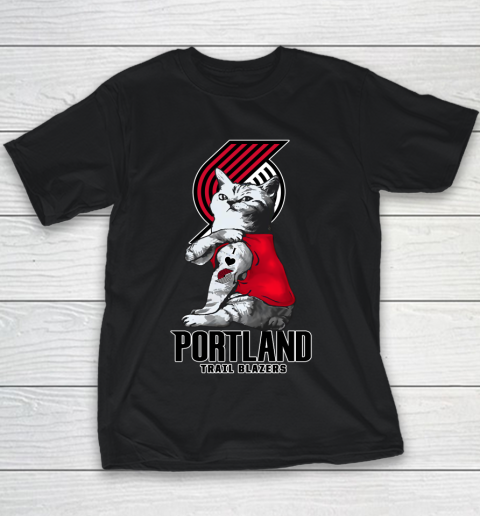 NBA Basketball My Cat Loves Portland Trail Blazers Youth T-Shirt
