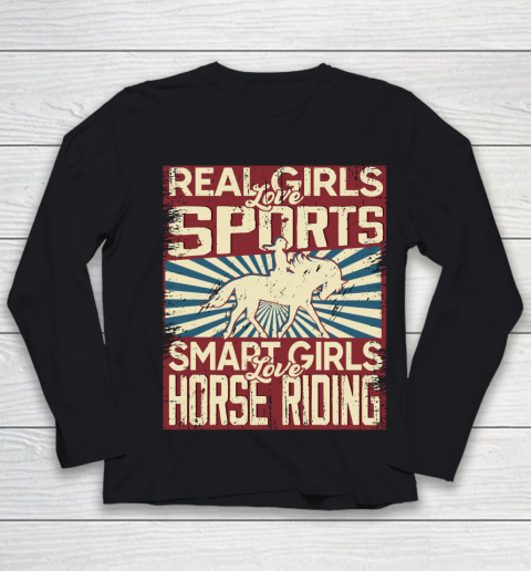 Real girls love sports smart girls love horse riding Youth Long Sleeve