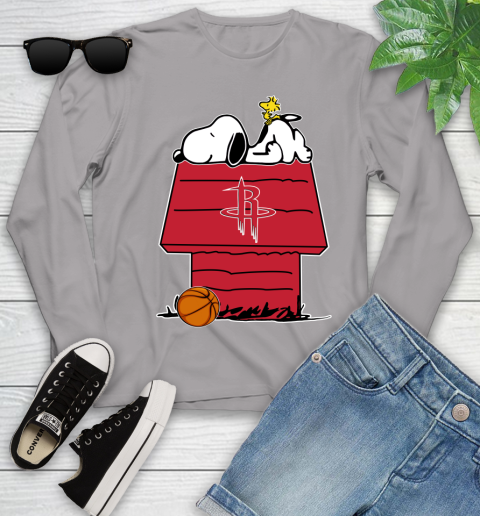Houston Rockets NBA Basketball Snoopy Woodstock The Peanuts Movie Youth Long Sleeve 5