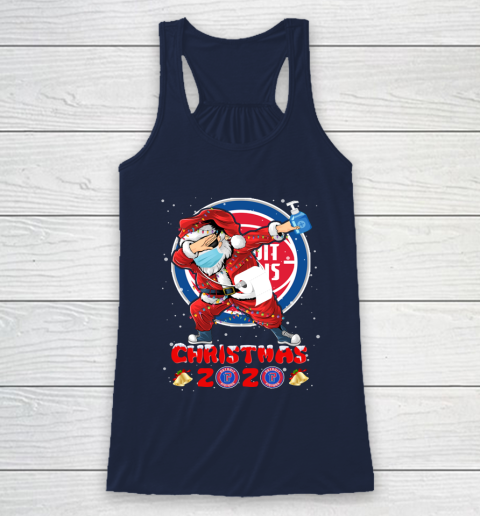 Detroit Pistons Funny Santa Claus Dabbing Christmas 2020 NBA Racerback Tank 8
