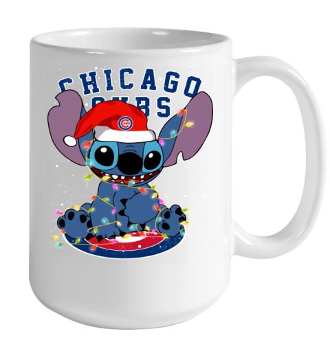 Chicago Cubs MLB noel stitch Baseball Christmas Color Changing Mug 15oz 2