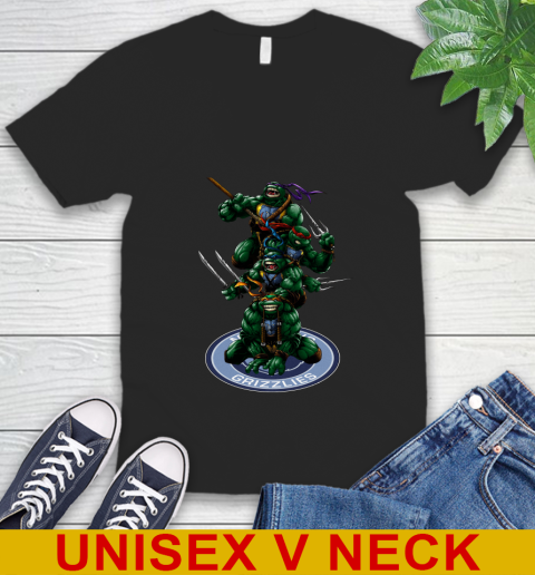 NBA Basketball Memphis Grizzlies Teenage Mutant Ninja Turtles Shirt V-Neck T-Shirt 2