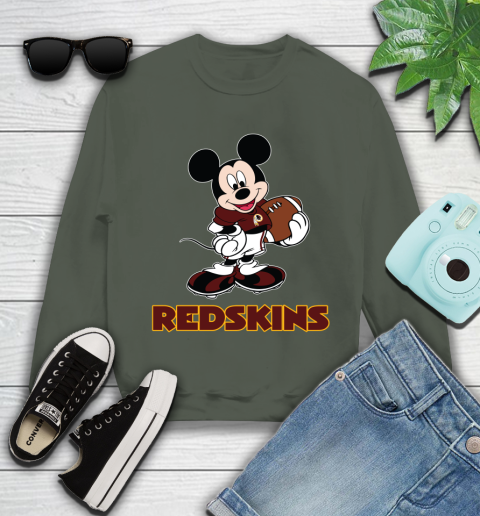 NFL Football Washington Redskins Cheerful Mickey Mouse Shirt Youth Sweatshirt 9