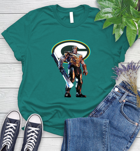 NFL Thanos Gauntlet Avengers Endgame Football Green Bay Packers Women's T-Shirt 12