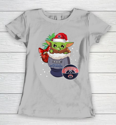 Washington Wizards Christmas Baby Yoda Star Wars Funny Happy NBA Women's T-Shirt 6