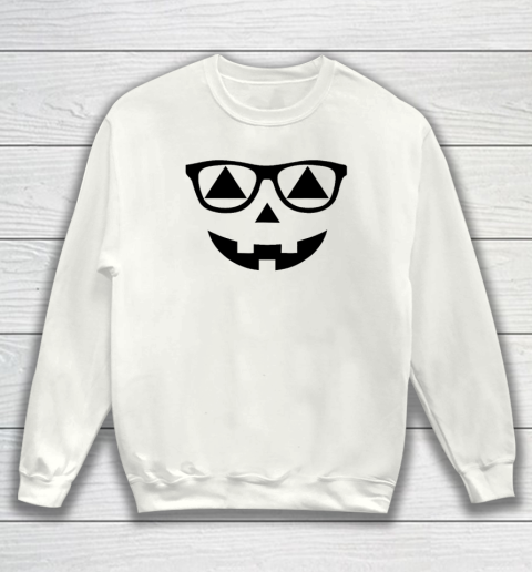 Halloween Pumpkin Sunglasses Jack O' Lantern Face Funny Sweatshirt