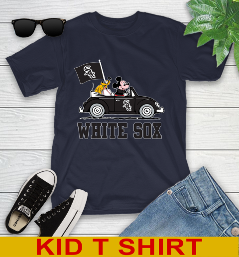 MLB Baseball Chicago White Sox Pluto Mickey Driving Disney Shirt Youth T-Shirt 3