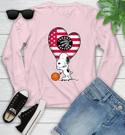 Toronto Raptors NBA Basketball The Peanuts Movie Adorable Snoopy Youth Long Sleeve 10