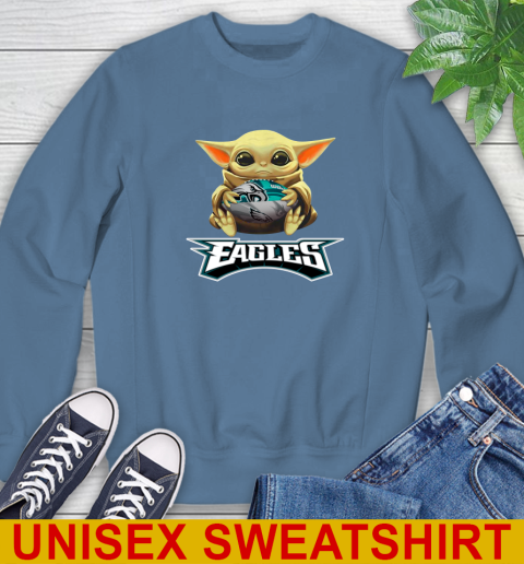 NFL Football Philadelphia Eagles Baby Yoda Star Wars Shirt Sweatshirt 8