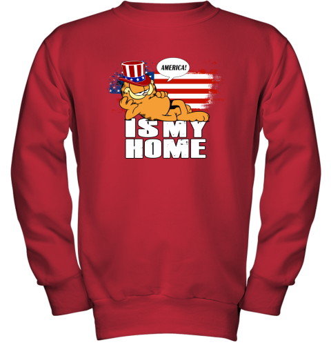 America Is My Home Garfield Independence Day 4th Of July Youth Sweatshirt