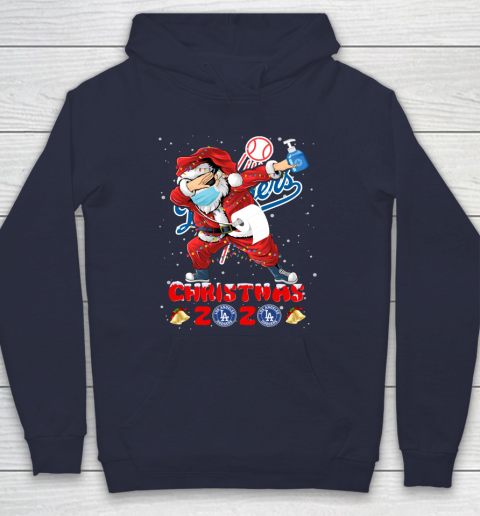 Los Angeles Dodgers Funny Santa Claus Dabbing Christmas 2020 MLB Hoodie 2