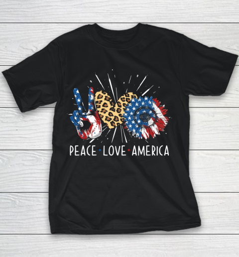 America USA Patriot Woman Independence Day 4th Of July Youth T-Shirt
