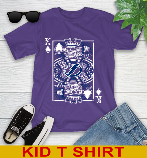 Tampa Bay Lightning NHL Hockey The King Of Spades Death Cards Shirt Youth T-Shirt 3