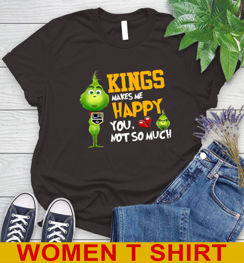 NHL Los Angeles Kings Makes Me Happy You Not So Much Grinch Hockey Sports  Women's T-Shirt