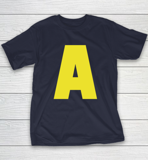 Yellow A On Red For Alvin Halloween Costume Youth T-Shirt 3