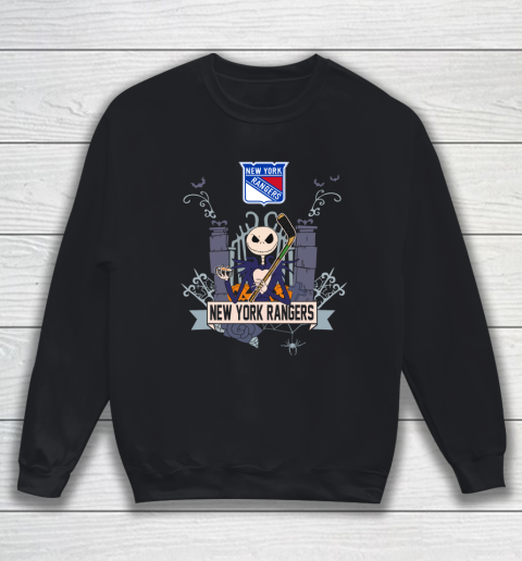 NHL New York Rangers Hockey Jack Skellington Halloween Sweatshirt