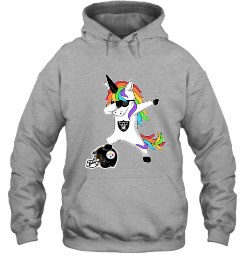 Football Dabbing Unicorn Steps On Helmet Oakland Raiders Hoodie
