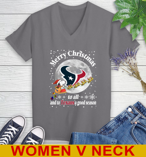 Houston Texans Merry Christmas To All And To Texans A Good Season NFL Football Sports Women's V-Neck T-Shirt 11