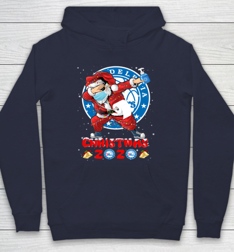 Philadelphia 76ers Funny Santa Claus Dabbing Christmas 2020 NBA Hoodie 2