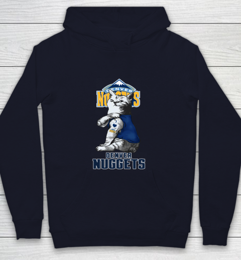 NBA Basketball My Cat Loves Denver Nuggets Youth Hoodie 2