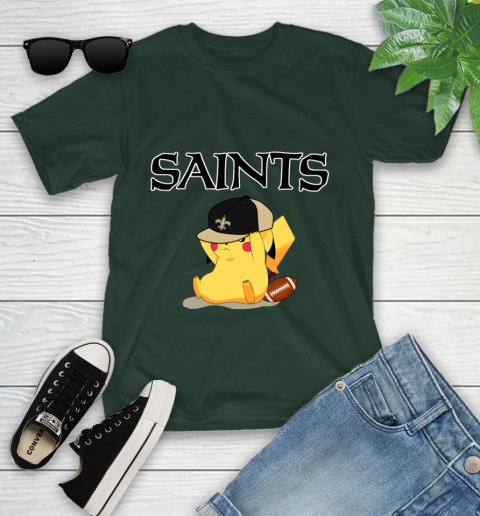 NFL Pikachu Football Sports New Orleans Saints Youth T-Shirt 5