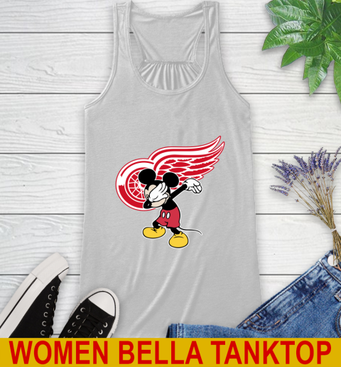 Detroit Red Wings NHL Hockey Dabbing Mickey Disney Sports Racerback Tank