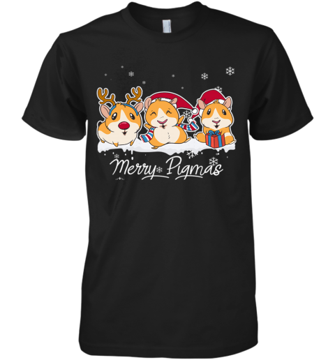 Merry Pigmas Funny Guinea Pig Christmas Premium Men's T-Shirt