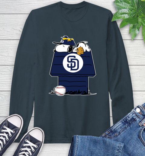 MLB San Diego Padres Snoopy Woodstock The Peanuts Movie Baseball T Shirt Long Sleeve T-Shirt 8