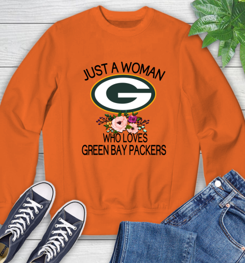 NFL Just A Woman Who Loves Green Bay Packers Football Sports Sweatshirt 2
