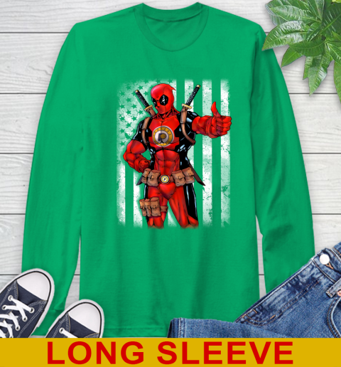NBA Basketball Indiana Pacers Deadpool American Flag Shirt Long Sleeve T-Shirt 8