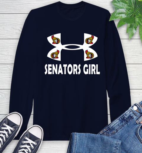 NHL Ottawa Senators Girl Under Armour Hockey Sports Long Sleeve T-Shirt 3