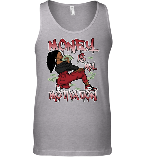 Jordan 1 Bred Toe Matching Sneaker Tshirt For Woman For Girl Money Is My Motivation Black Jordan Shirt