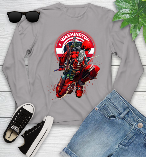 NBA Deadpool Marvel Comics Sports Basketball Washington Wizards Youth Long Sleeve 5