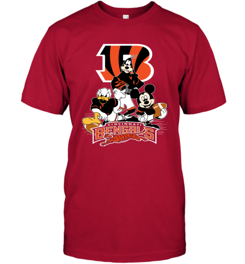 Cincinnati Reds Mickey Donald And Goofy Baseball Women's V-Neck T