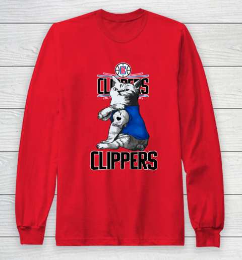 NBA Basketball My Cat Loves LA Clippers Long Sleeve T-Shirt 7