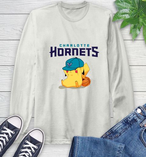 NBA Pikachu Basketball Sports Charlotte Hornets Long Sleeve T-Shirt 12