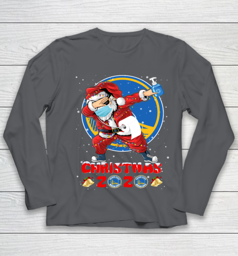 Golden State Warriors Funny Santa Claus Dabbing Christmas 2020 NBA Youth Long Sleeve 6