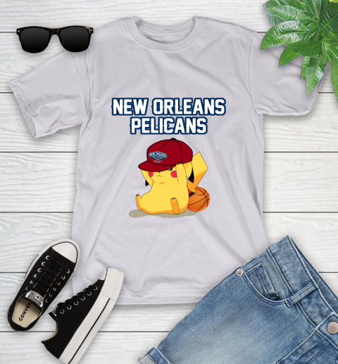NBA Pikachu Basketball Sports New Orleans Pelicans Youth T-Shirt 4