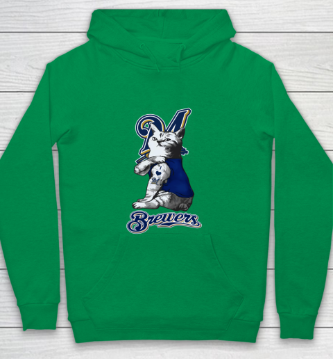MLB Baseball My Cat Loves Milwaukee Brewers Youth Hoodie 4
