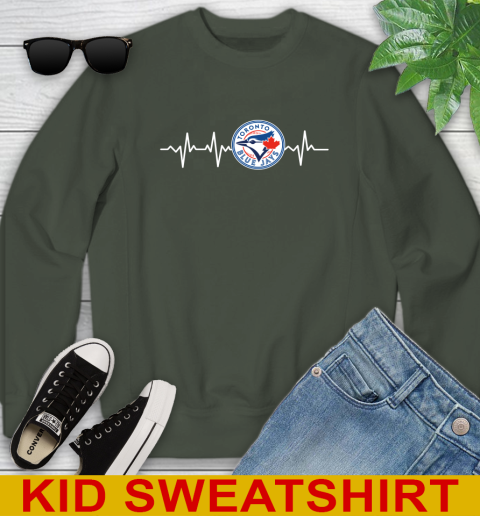 Toronto Blue Jays MLB Baseball Heart Beat Shirt Youth Sweatshirt 8