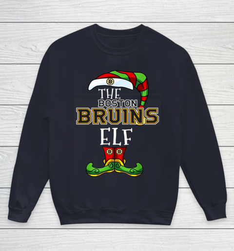 Boston Bruins Christmas ELF Funny NHL Youth Sweatshirt 2