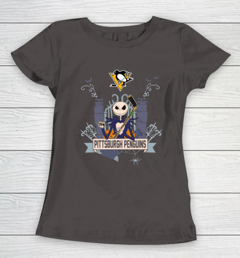 NHL Pittsburgh Penguins Hockey Jack Skellington Halloween Women's T-Shirt 7