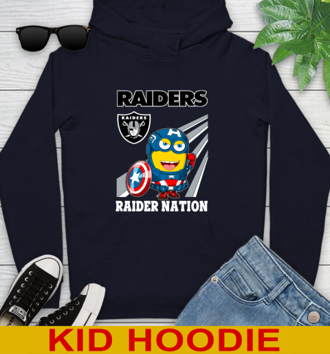 NFL Football Oakland Raiders Captain America Marvel Avengers Minion Shirt Youth Hoodie 3