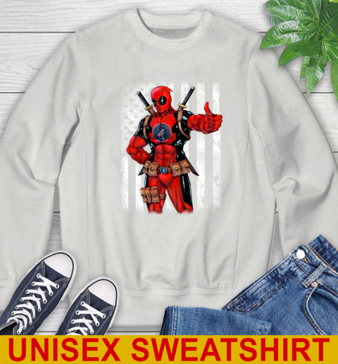 NBA Basketball Minnesota Timberwolves Deadpool American Flag Shirt Sweatshirt 5