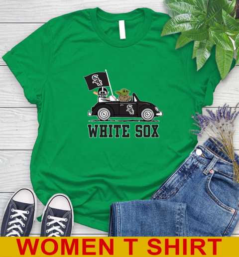 MLB Baseball Chicago White Sox Darth Vader Baby Yoda Driving Star Wars Shirt Women's T-Shirt - Image 7