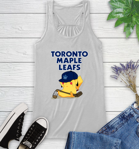 NHL Pikachu Hockey Sports Toronto Maple Leafs Racerback Tank