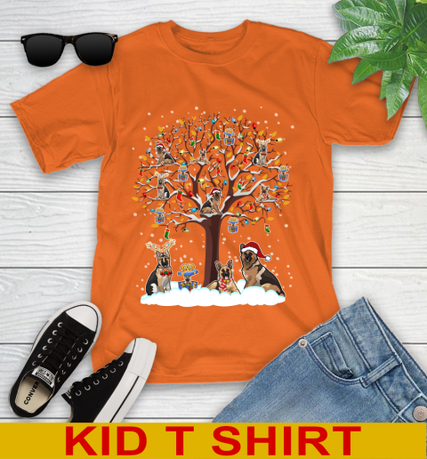 German shepherd dog pet lover light christmas tree shirt 104