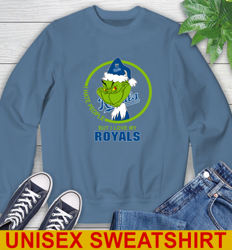 Kansas City Royals MLB Christmas Grinch I Hate People But I Love My Favorite Baseball Team Sweatshirt 8